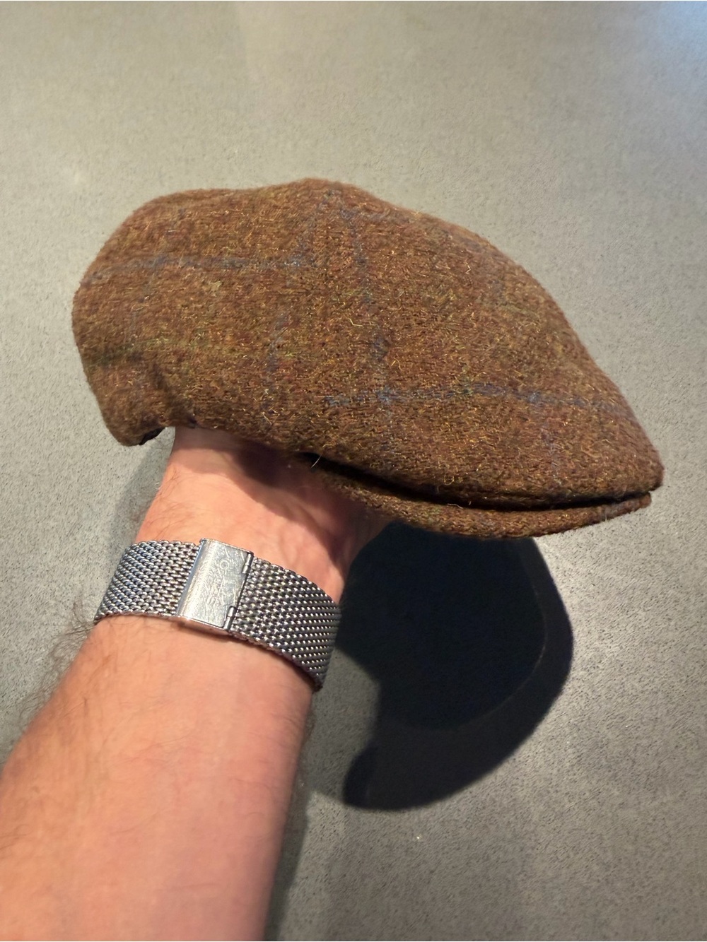 Men's Brown Tweed Flat Cap - Classic Ivy Driving Hat